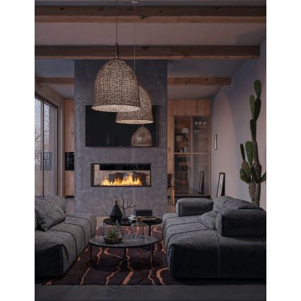 InFire - Wbudowany BIO kominek 48,5x123,5 cm 6kW czarny