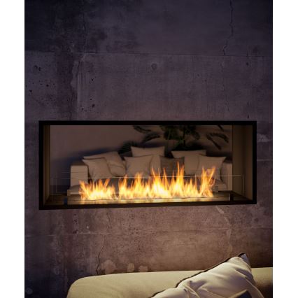 InFire - Wbudowany BIO kominek 48,5x123,5 cm 6kW czarny
