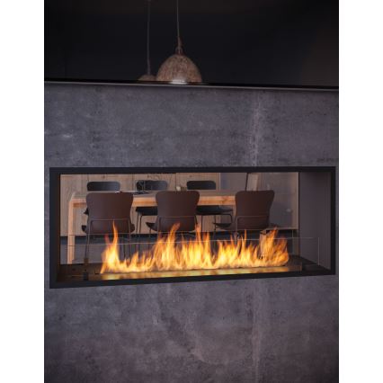 InFire - Wbudowany BIO kominek 48,5x123,5 cm 6kW czarny