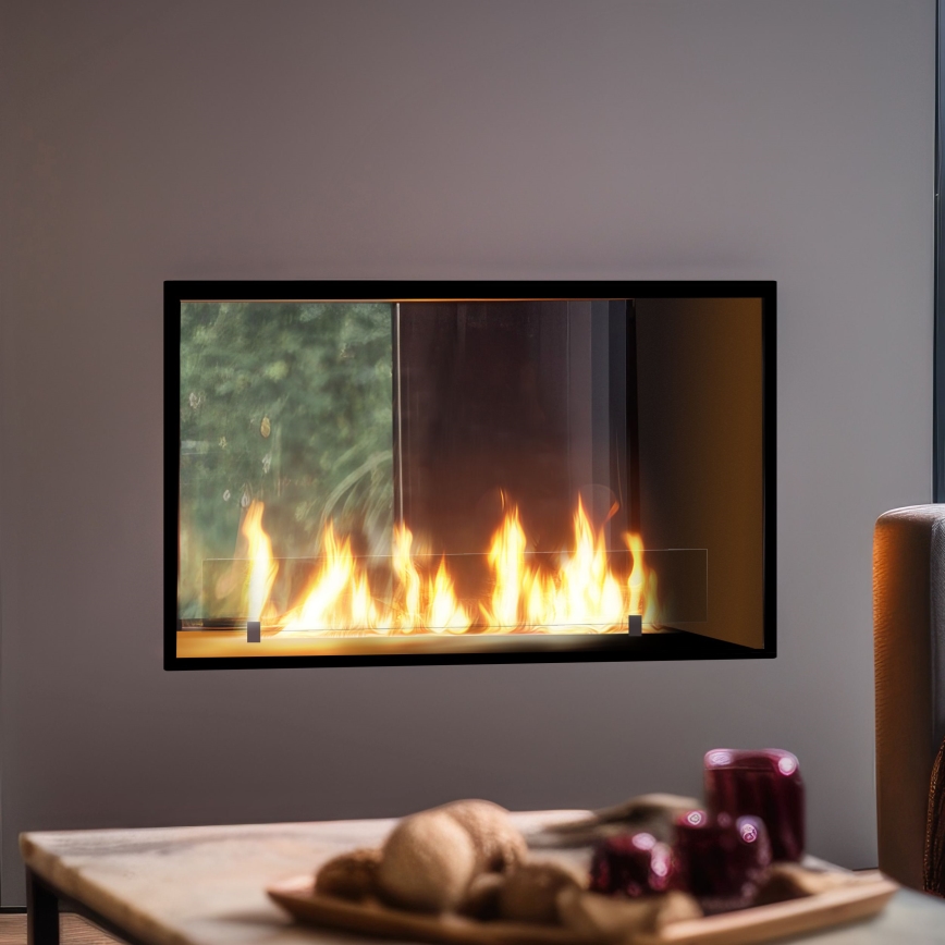 InFire - Wbudowany BIO kominek 48,5x83,5 cm 3,5kW czarny