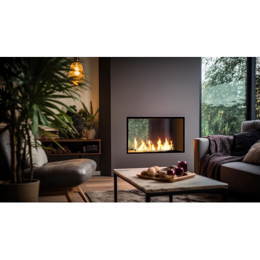 InFire - Wbudowany BIO kominek 48,5x83,5 cm 3,5kW czarny
