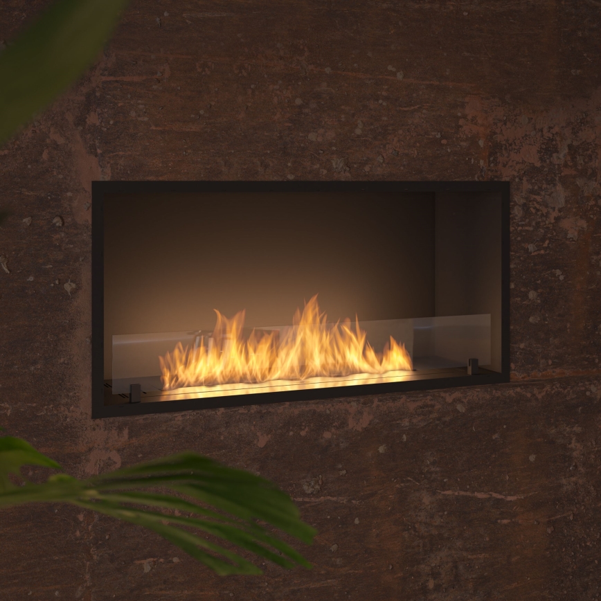 InFire - Wbudowany BIO kominek 49,4x104,4 cm 6kW czarny