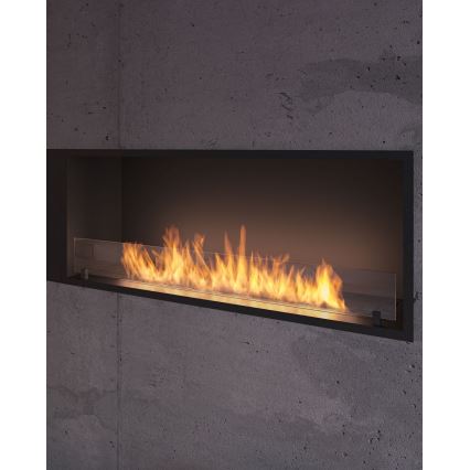 InFire - Wbudowany BIO kominek 49,4x124,4 cm 6kW czarny