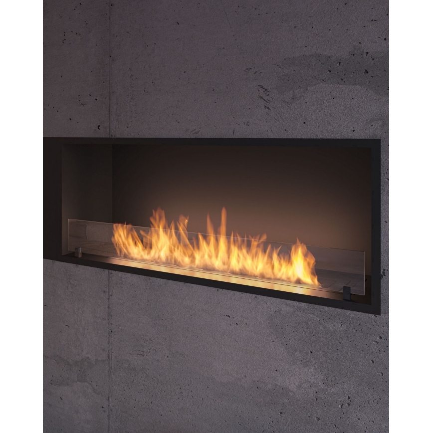 InFire - Wbudowany BIO kominek 49,4x124,4 cm 6kW czarny
