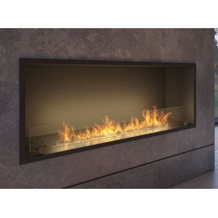 InFire - Wbudowany BIO kominek 49,4x124,4 cm 6kW czarny