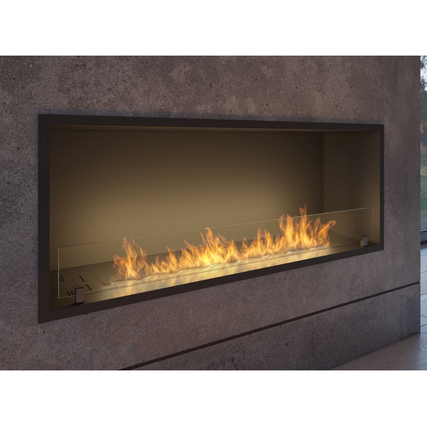 InFire - Wbudowany BIO kominek 49,4x124,4 cm 6kW czarny