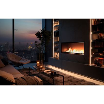 InFire - Wbudowany BIO kominek 49,4x124,4 cm 6kW czarny