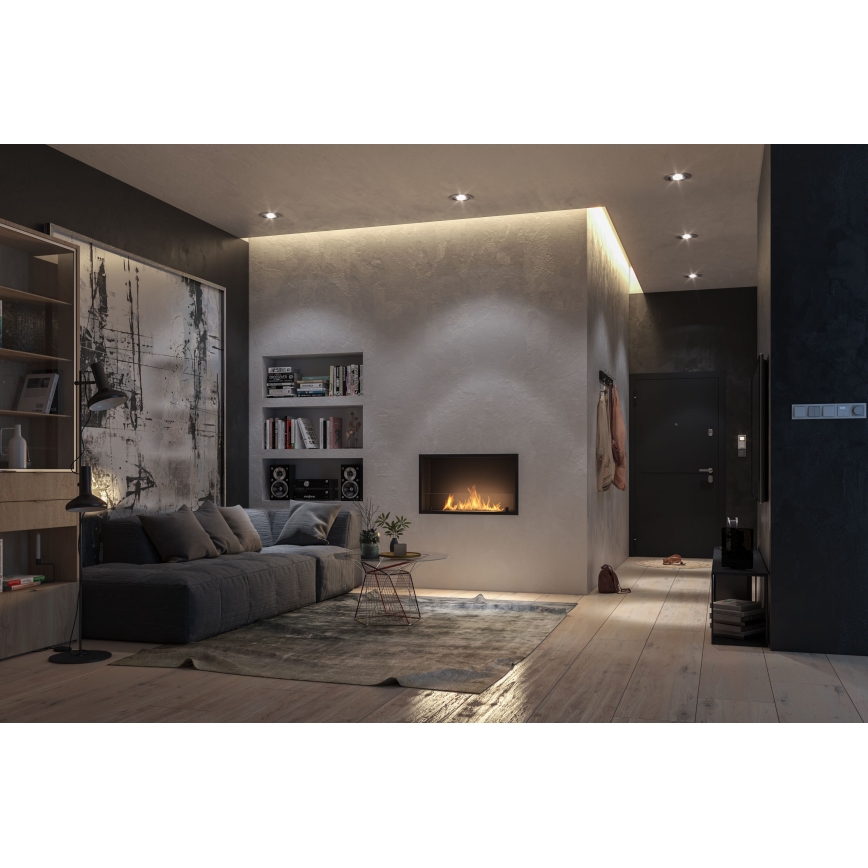 InFire - Wbudowany BIO kominek 49,4x84,4 cm 3,5kW czarny