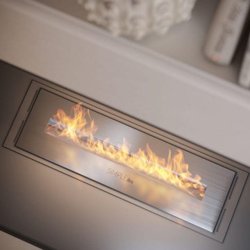 InFire - Wbudowany BIO kominek 5,5x50 cm 3kW matowy chrom