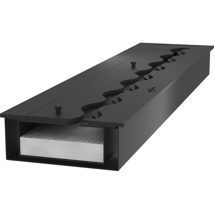 InFire - Wbudowany BIO kominek 7,5x100 cm 6kW czarny