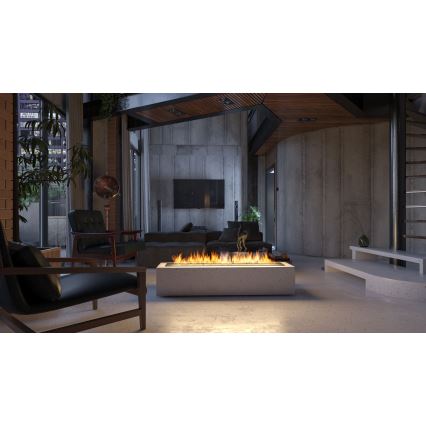 InFire - Wbudowany BIO kominek 7,5x120 cm 7kW czarny