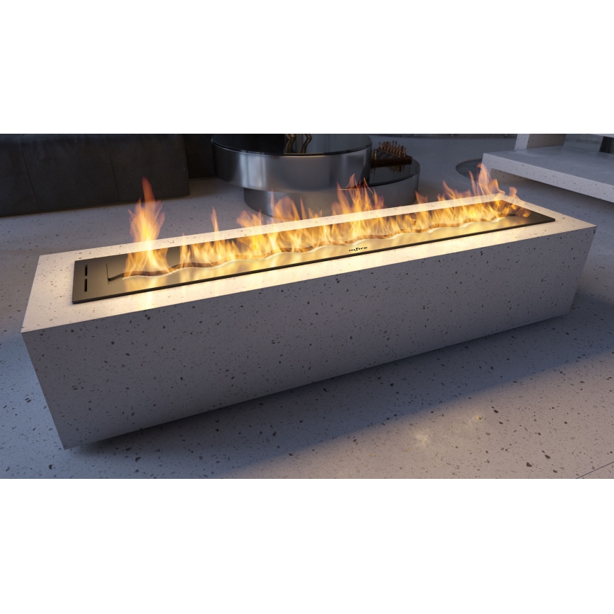 InFire - Wbudowany BIO kominek 7,5x120 cm 7kW czarny