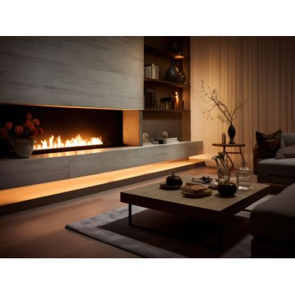 InFire - Wbudowany BIO kominek 7,5x120 cm 7kW czarny