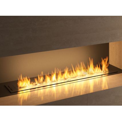 InFire - Wbudowany BIO kominek 7,5x120 cm 7kW czarny
