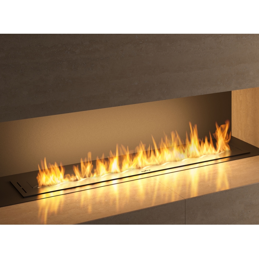 InFire - Wbudowany BIO kominek 7,5x120 cm 7kW czarny