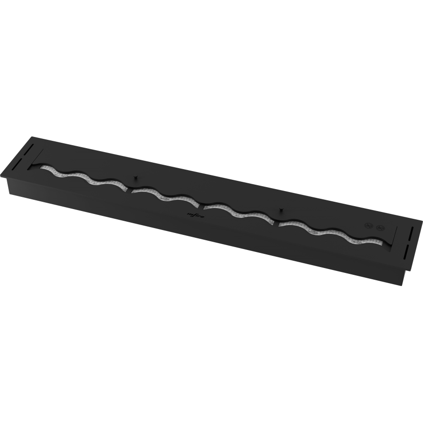 InFire - Wbudowany BIO kominek 7,5x120 cm 7kW czarny