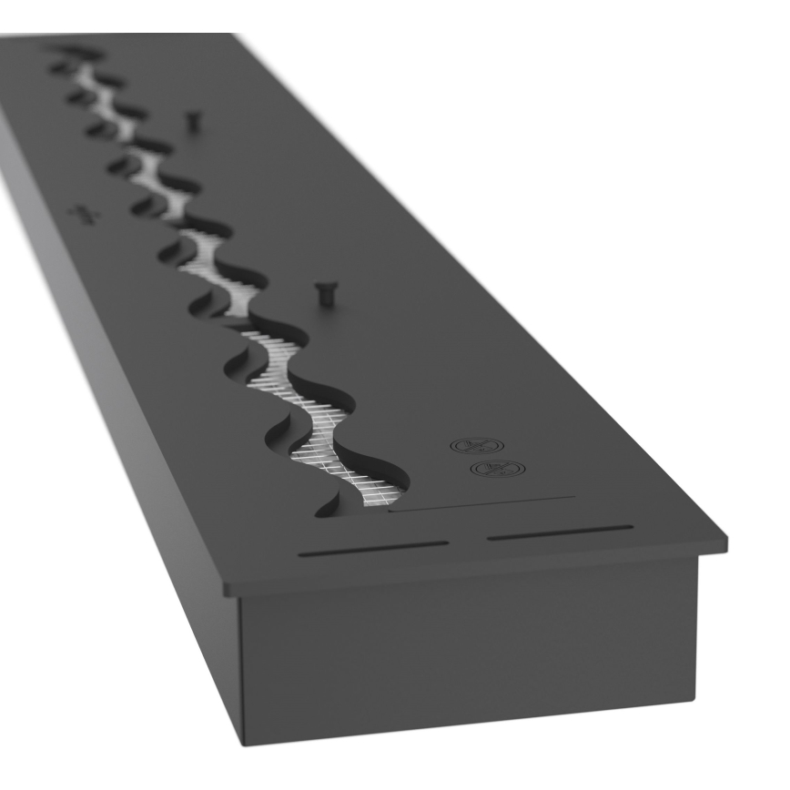 InFire - Wbudowany BIO kominek 7,5x120 cm 7kW czarny