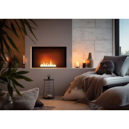InFire - Wbudowany BIO kominek 7,5x50 cm 3,5kW czarny