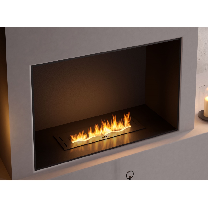 InFire - Wbudowany BIO kominek 7,5x50 cm 3,5kW czarny