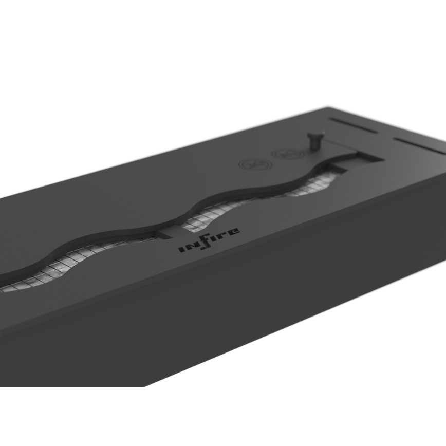 InFire - Wbudowany BIO kominek 7,5x50 cm 3,5kW czarny