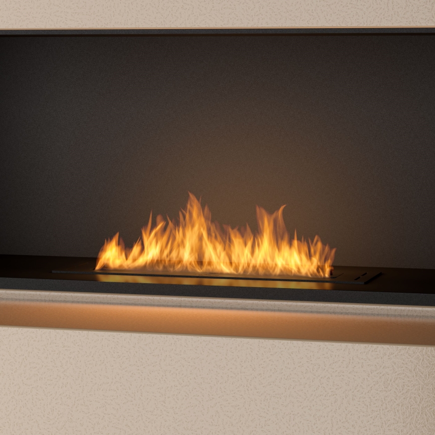 InFire - Wbudowany BIO kominek 7,5x60 cm 3,5kW czarny