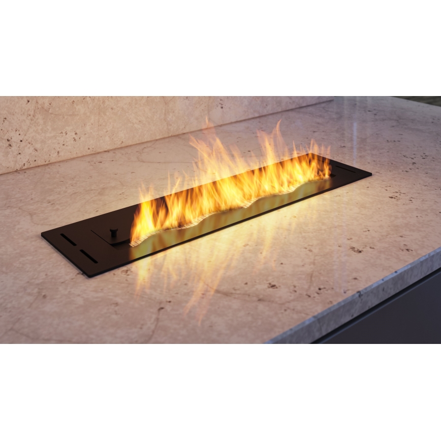 InFire - Wbudowany BIO kominek 7,5x60 cm 3,5kW czarny