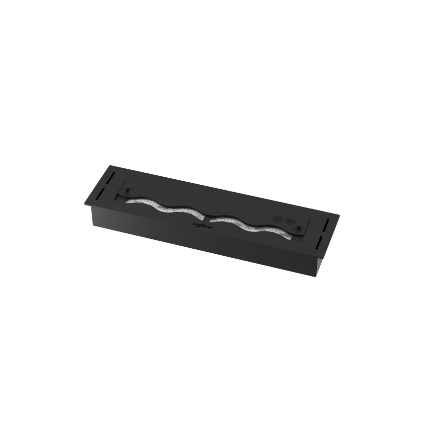 InFire - Wbudowany BIO kominek 7,5x60 cm 3,5kW czarny