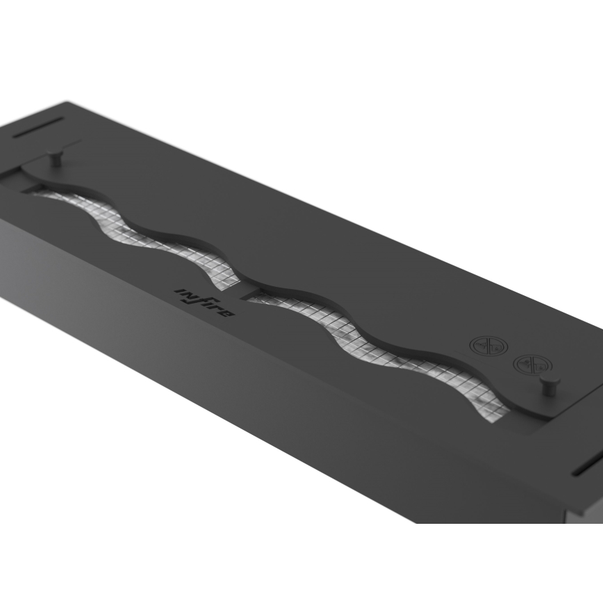 InFire - Wbudowany BIO kominek 7,5x60 cm 3,5kW czarny