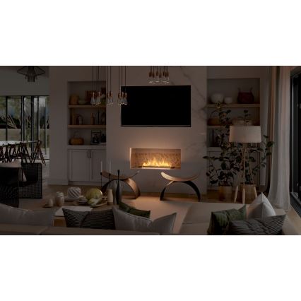InFire - Wbudowany BIO kominek 7,5x80 cm 6kW czarny