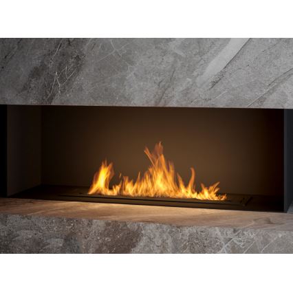 InFire - Wbudowany BIO kominek 7,5x80 cm 6kW czarny