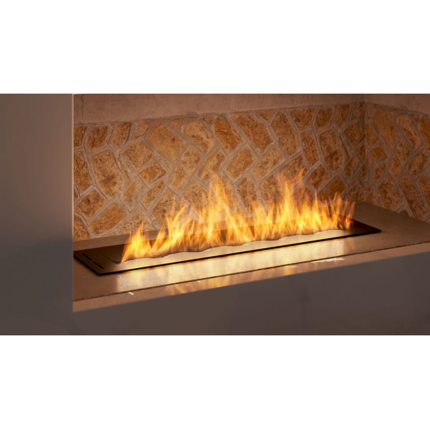 InFire - Wbudowany BIO kominek 7,5x80 cm 6kW czarny