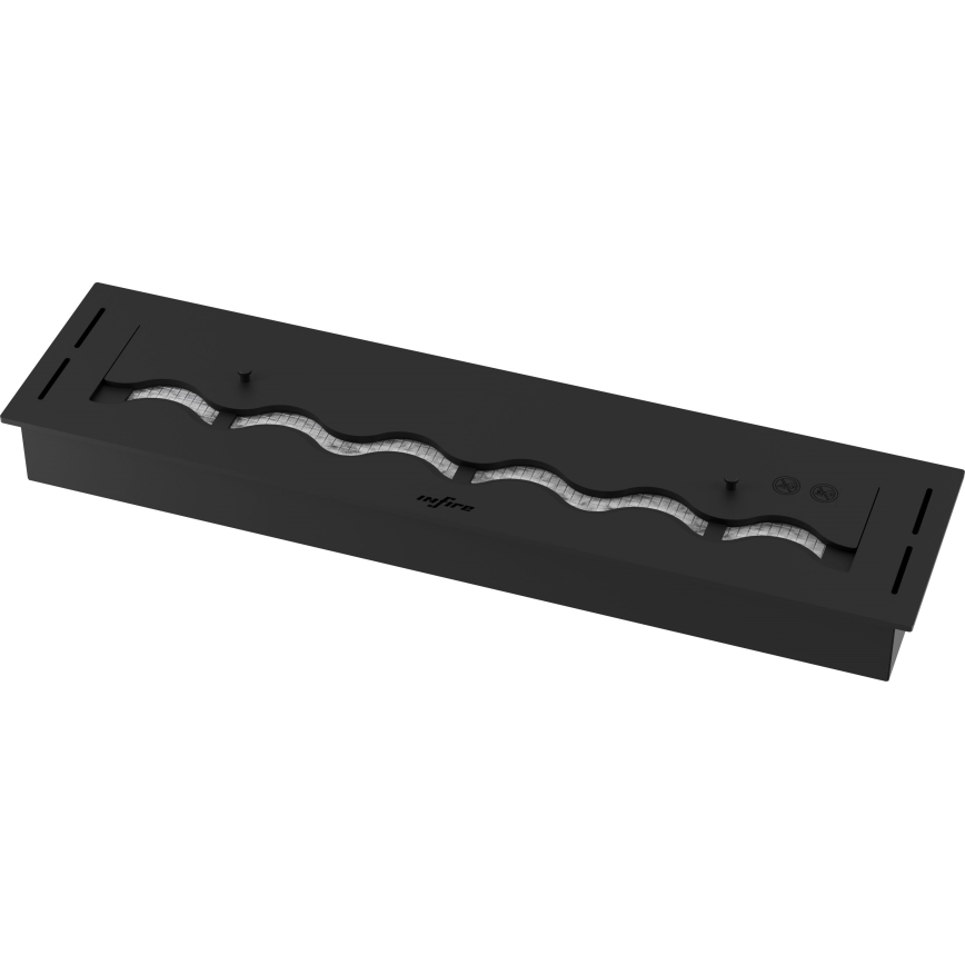InFire - Wbudowany BIO kominek 7,5x80 cm 6kW czarny