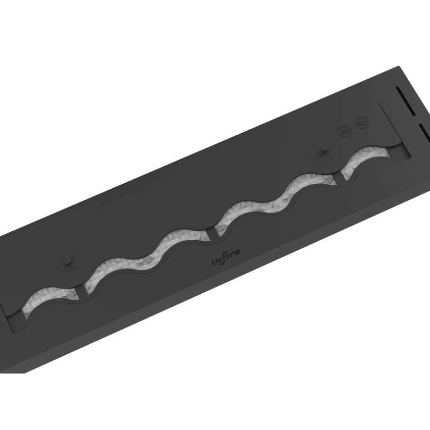 InFire - Wbudowany BIO kominek 7,5x80 cm 6kW czarny