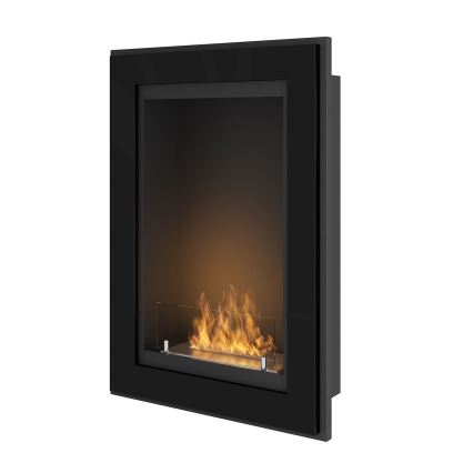 InFire - Wbudowany BIO kominek 79x55 cm 3kW czarny