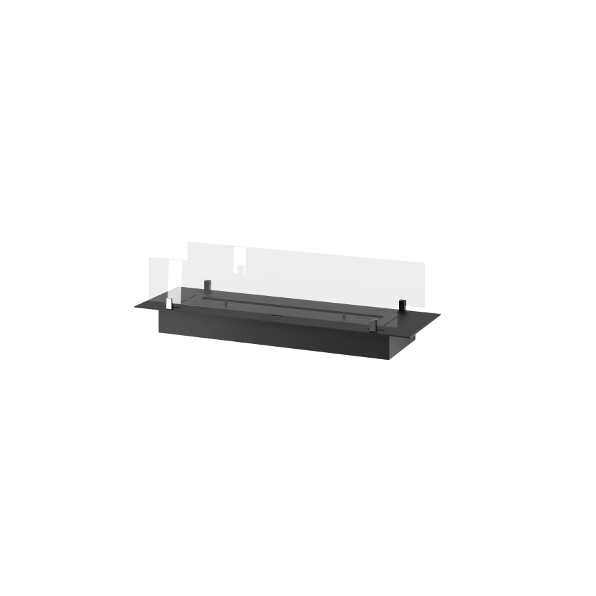 InFire - Wbudowany BIO kominek 8,5x100 cm 6kW czarny