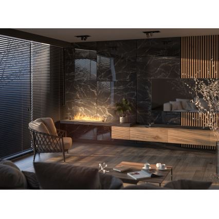 InFire - Wbudowany BIO kominek 8,5x120 cm 6kW czarny
