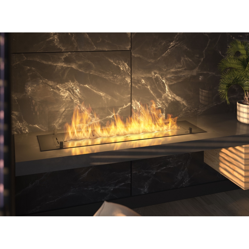 InFire - Wbudowany BIO kominek 8,5x120 cm 6kW czarny
