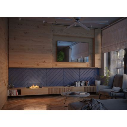 InFire - Wbudowany BIO kominek 8,5x60 cm 3,5kW czarny