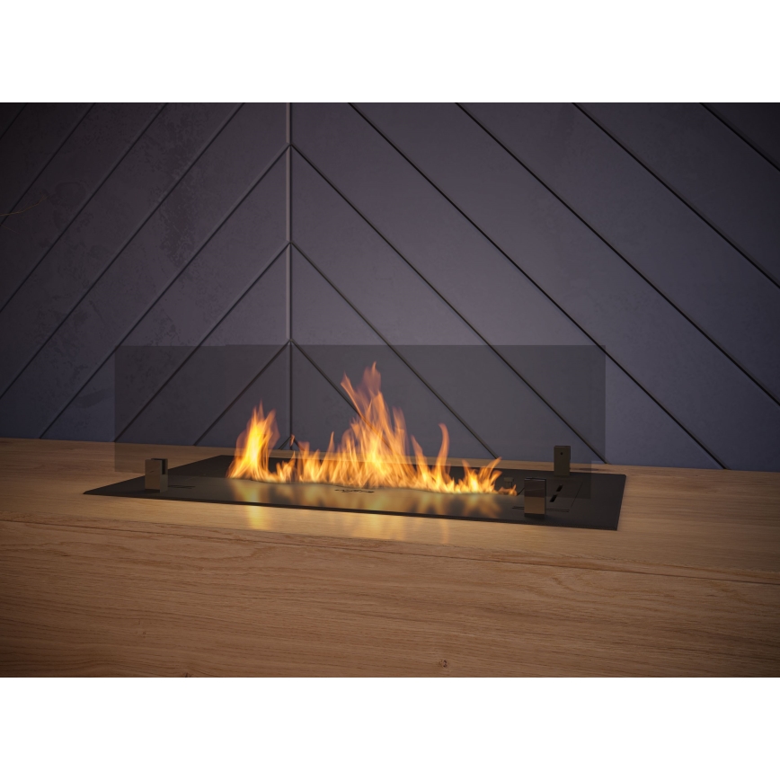InFire - Wbudowany BIO kominek 8,5x60 cm 3,5kW czarny