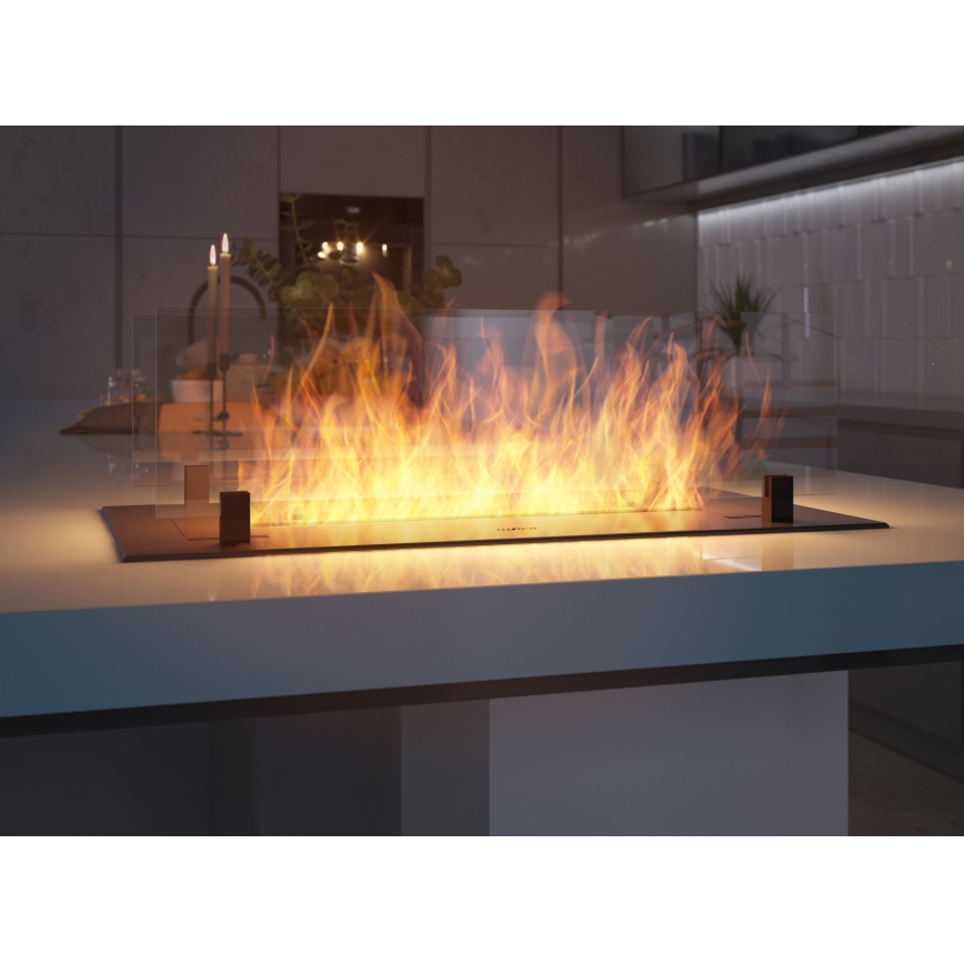 InFire - Wbudowany BIO kominek 8,5x60 cm 3,5kW czarny