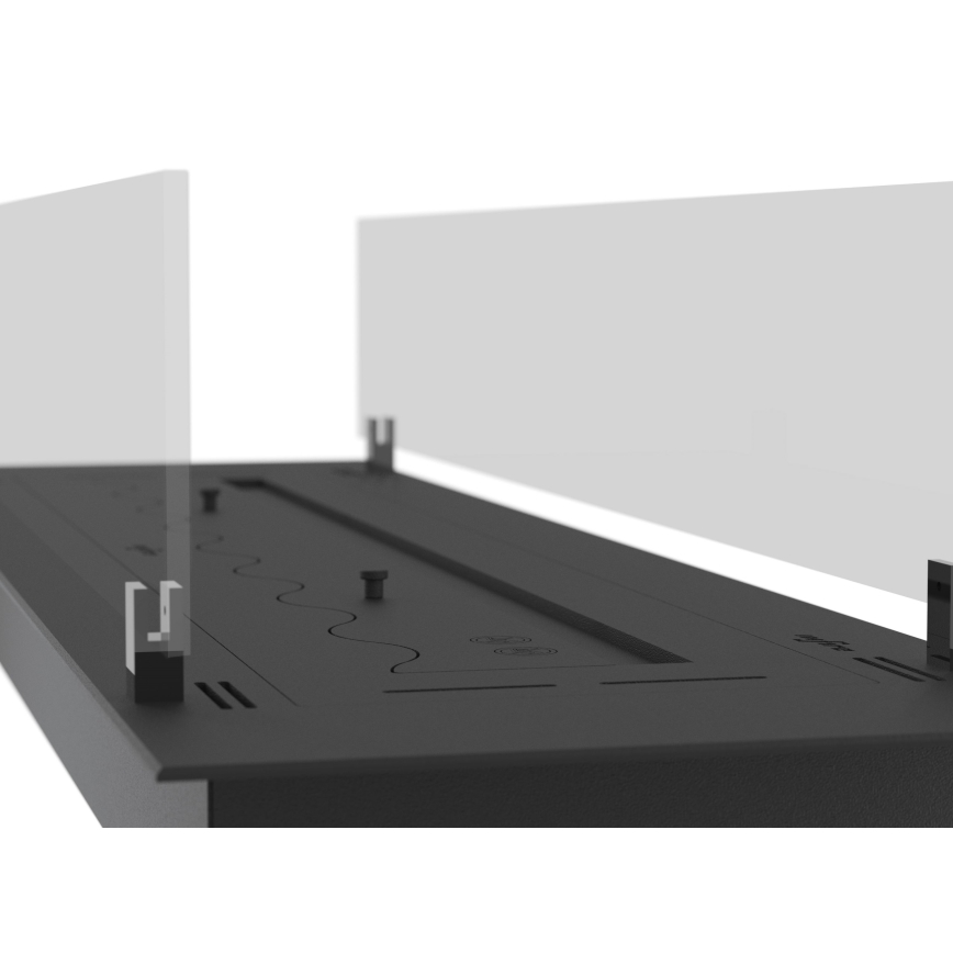 InFire - Wbudowany BIO kominek 8,5x80 cm 3,5kW czarny