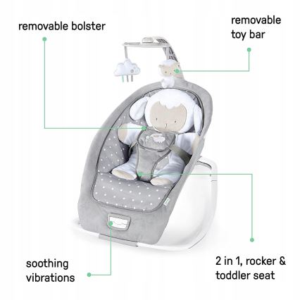Ingenuity - Bujaczek dziecięcy z muzyką CUDDLE LAMB 3xLR14