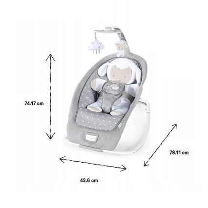 Ingenuity - Bujaczek dziecięcy z muzyką CUDDLE LAMB 3xLR14