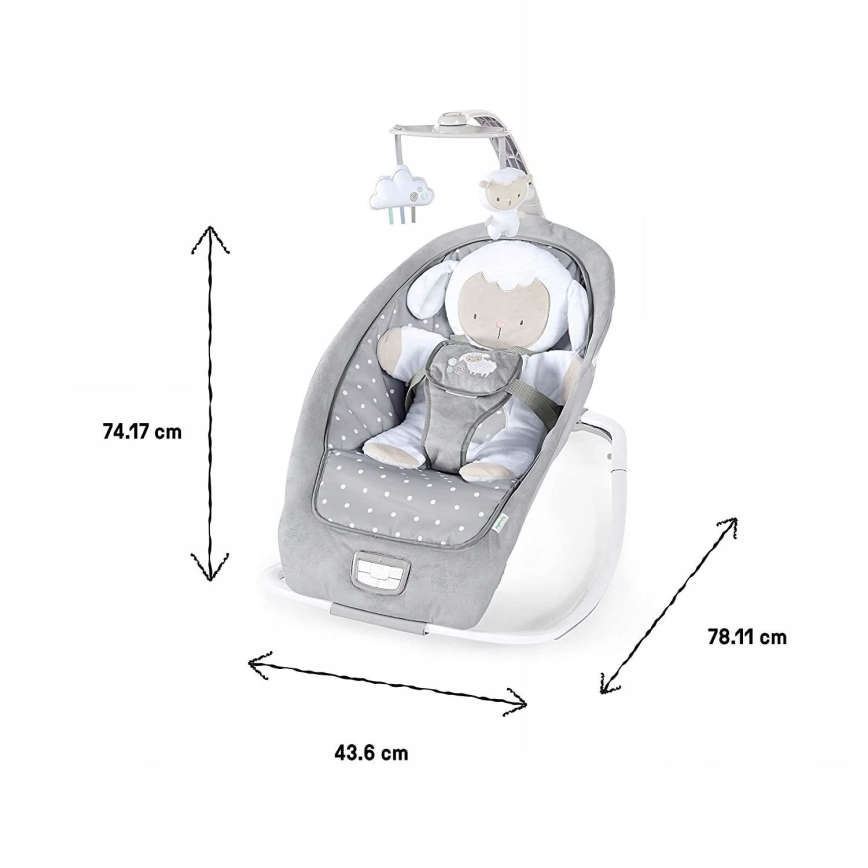 Ingenuity - Bujaczek dziecięcy z muzyką CUDDLE LAMB 3xLR14