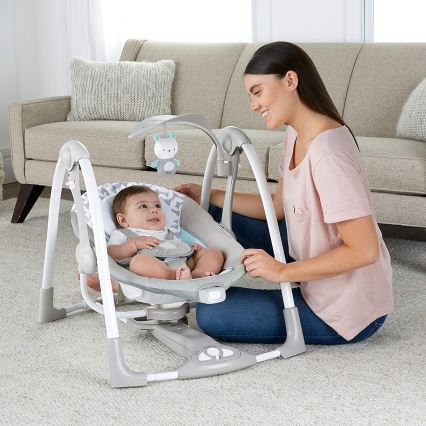 Ingenuity - Dziecięca huśtawka wibracyjna z muzyką 2w1 RAYLAN