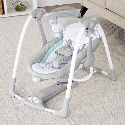 Ingenuity - Dziecięca huśtawka wibracyjna z muzyką 2w1 RAYLAN