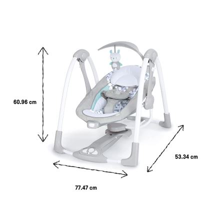Ingenuity - Dziecięca huśtawka wibracyjna z muzyką 2w1 RAYLAN