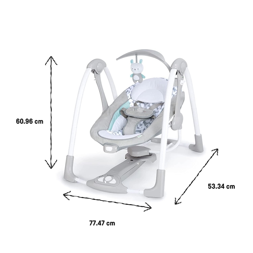 Ingenuity - Dziecięca huśtawka wibracyjna z muzyką 2w1 RAYLAN