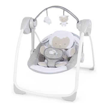 Ingenuity - Dziecięca huśtawka z muzyką CUDDLE LAMB 4xLR14