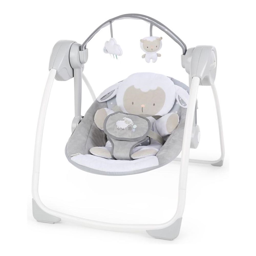 Ingenuity - Dziecięca huśtawka z muzyką CUDDLE LAMB 4xLR14